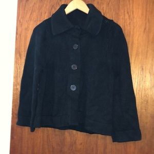 Banana Republic Dark Navy heavy cotton collared sweater cardigan